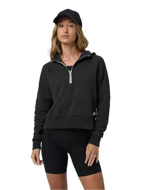 Vuori Restore Black Half Zip Hoodie Wmns Sz S Pullover Sweatshirt